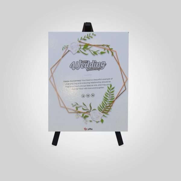 Happy Wedding Anniversary Frame Floral Double Polygon Style Yiflo Frames