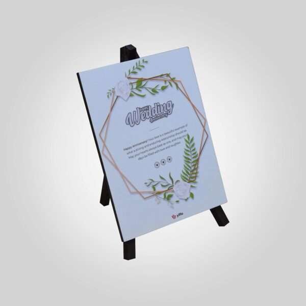 Happy Wedding Anniversary Frame Floral Double Polygon Style Yiflo Frames - Image 3