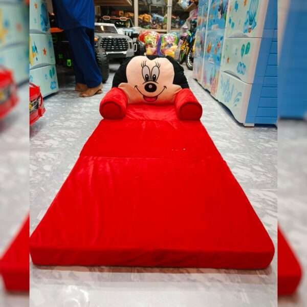 High Quality Multi-Function Imported Folding Kids Sofa Cam Bed Baby Comfy Foldable Sofa Floor Seat Child Back Support Cartoon Children Chair Baby Boy Girl Easy Washable - Comfortable Mickey Minnie Mouse - Image 2